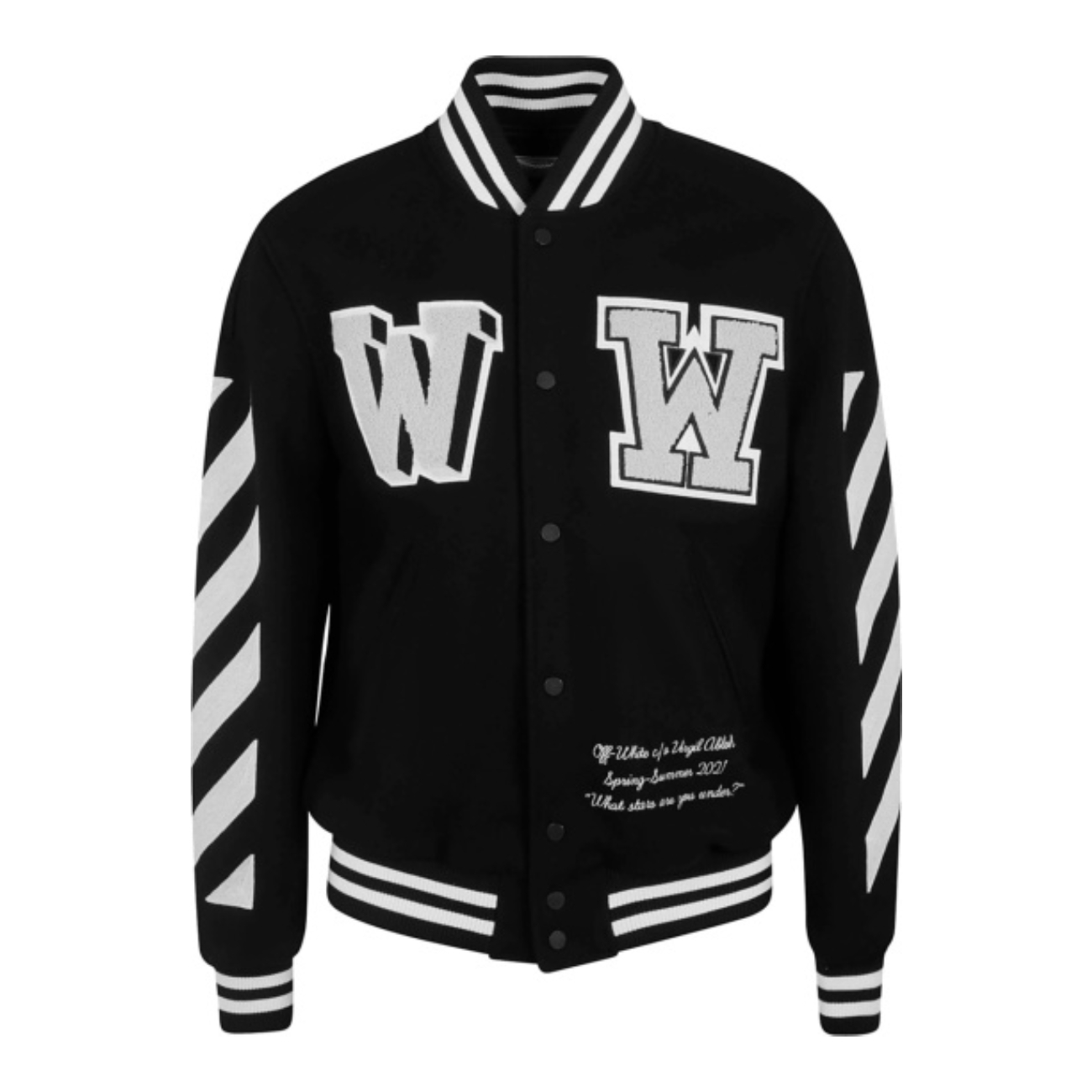 OFF-WHITE Black W W Varsity Jacket